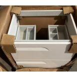 Tipo Royo 600mm 2 drawer wash basin unit in gloss white (saleroom location: MA1 RACK)