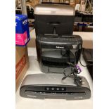 3 x items - Aurora and Fellowes paper shredders and a Fellowes laminator (saleroom location: L12)