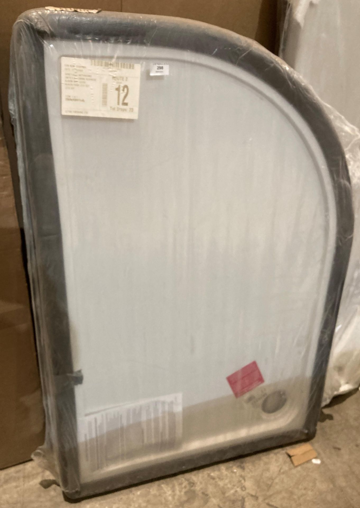 White ceramic quadrant shower tray 900mm x 1200mm (saleroom location: MA1)