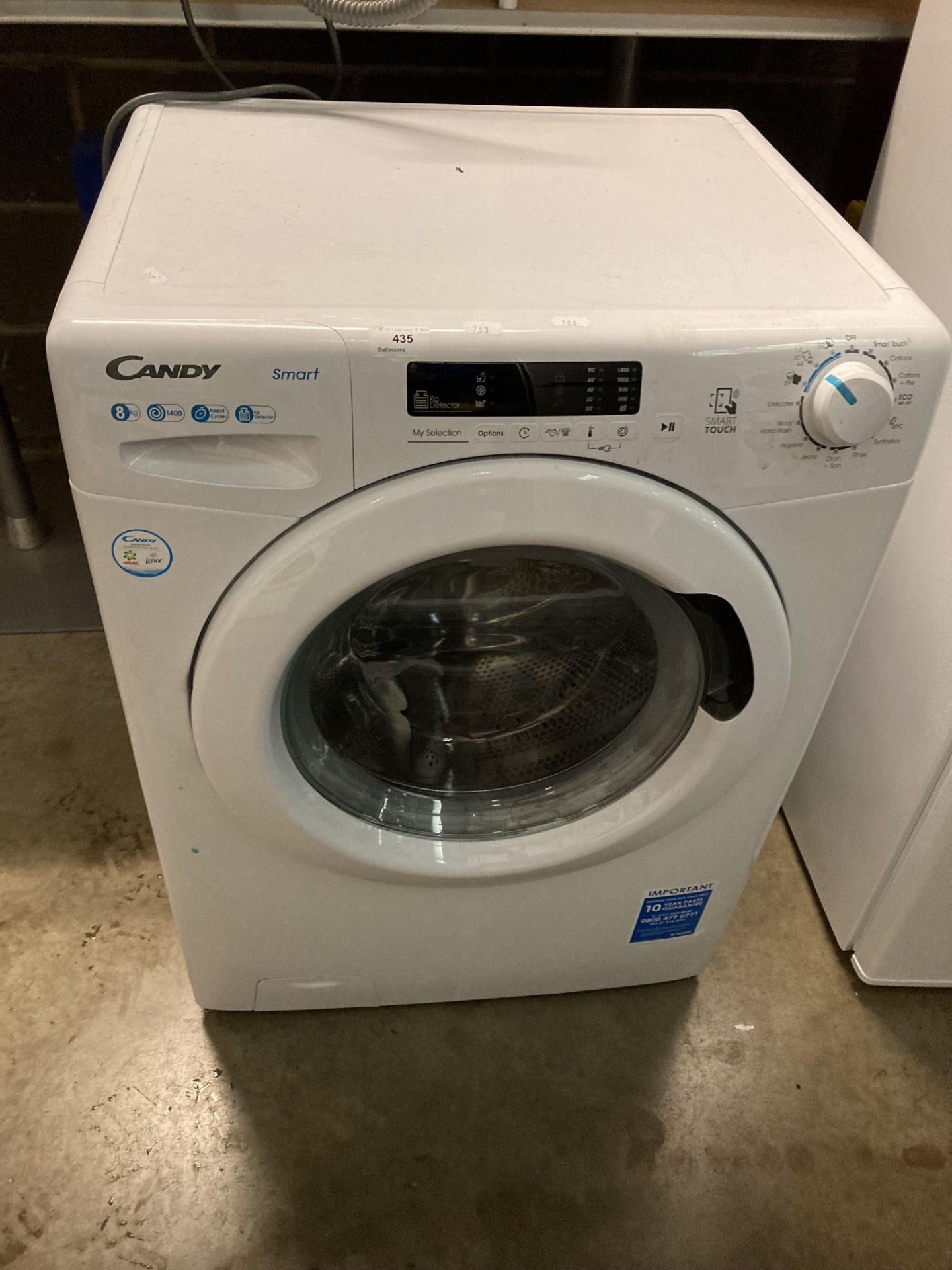 Candy Smart 8Kg automatic washing machine (saleroom location: PO)