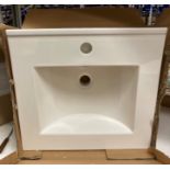 White ceramic single tap hole basin 52cm x 48cm (saleroom location: Z07)