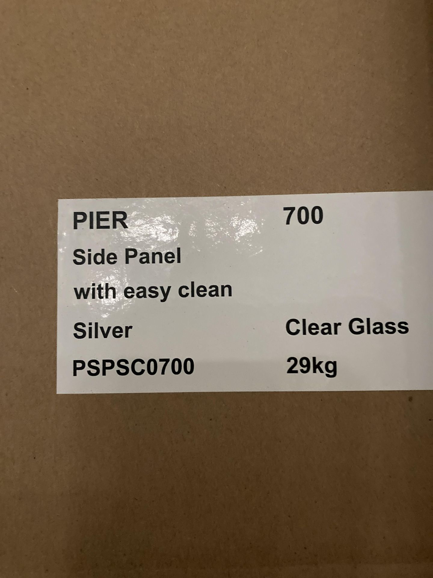 Simpsons Pier 700 side panel with easy clean glass in silver (new boxed) (saleroom location: QL03) - Image 2 of 2