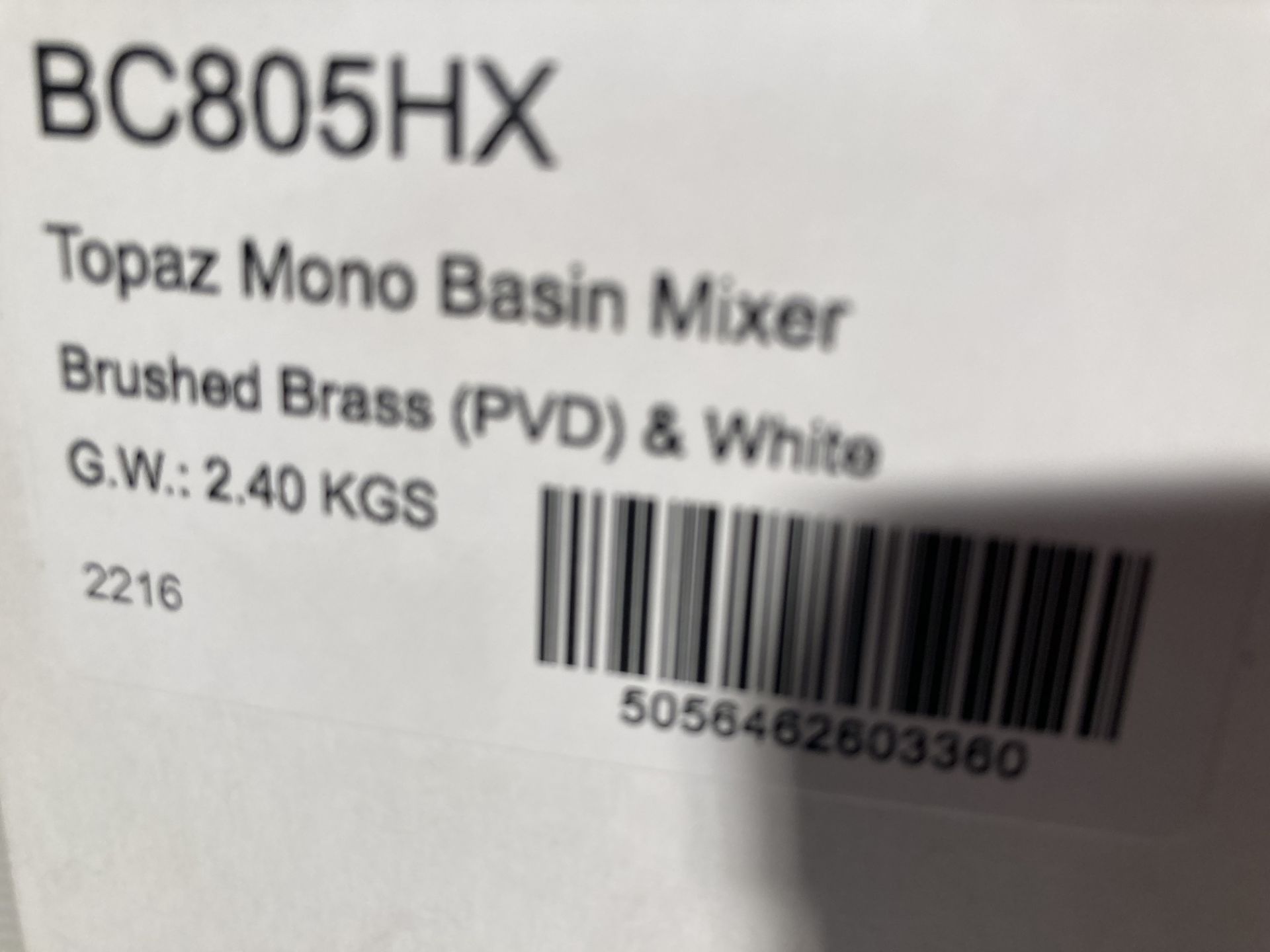 Topaz mono basin mixer tap in brushed brass (saleroom location: QL06) - Image 2 of 2