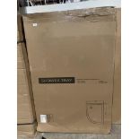 Unbranded offset quadrant-R shower tray 1200mm x 800mm boxed (saleroom location: OUTSIDE MEZ)
