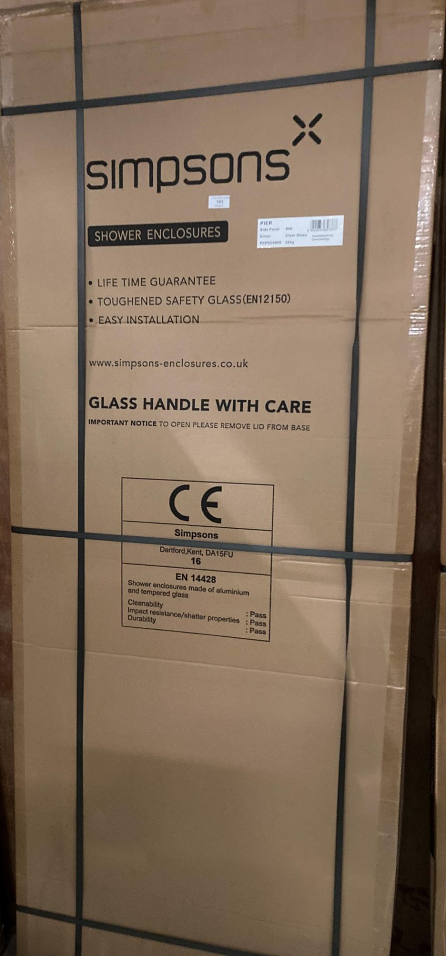 Simpsons Pier 800 side panel with easy clean glass in silver (new boxed) (saleroom location: QL03)