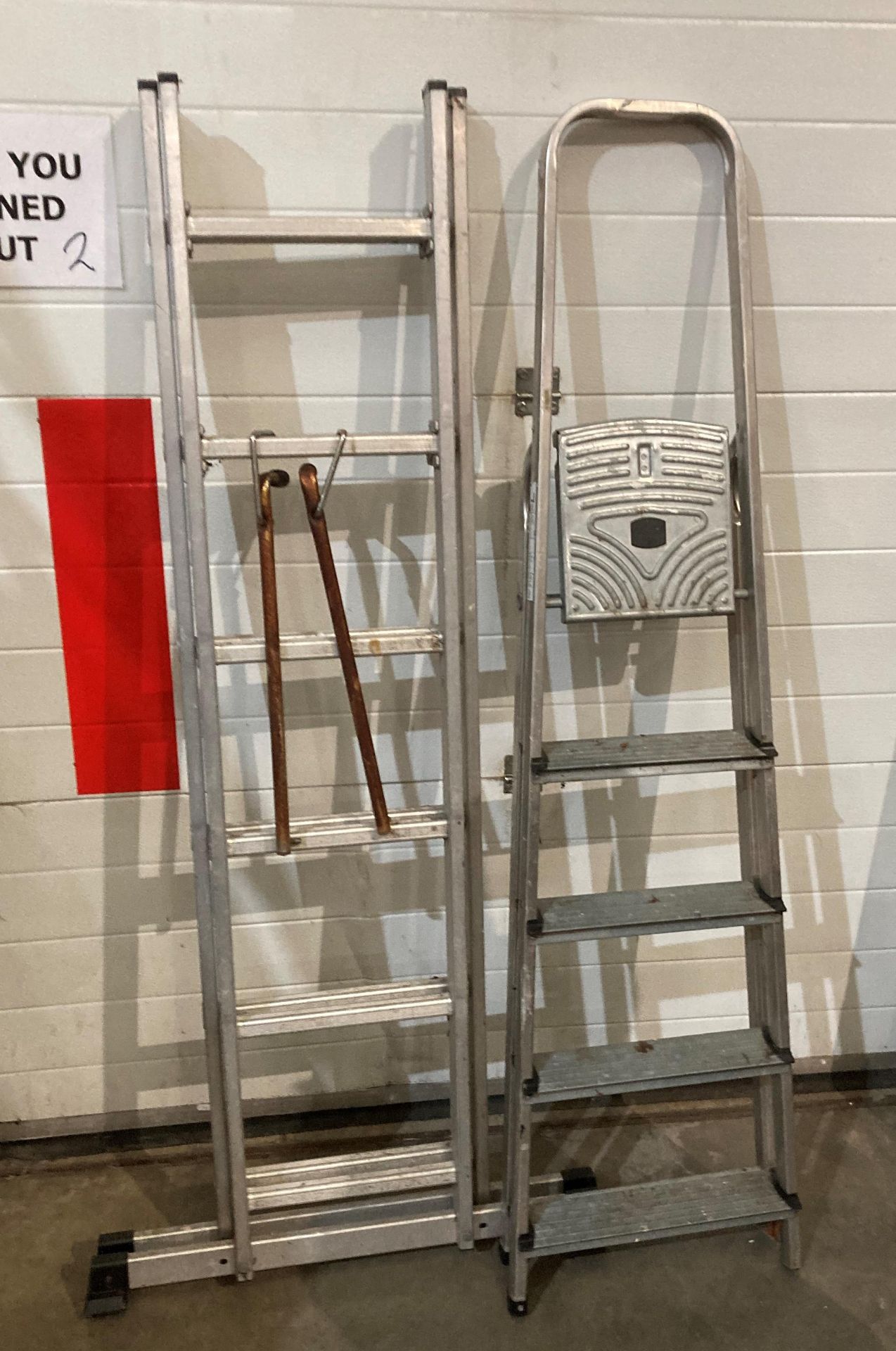 12 rung combination ladder and a 5 tred aluminium stepladder (2) (saleroom location: RD2)