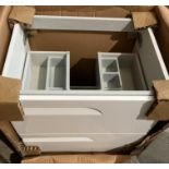 Tipo Royo 600mm 2 drawer wash basin unit in gloss white (saleroom location: MA1 RACK)