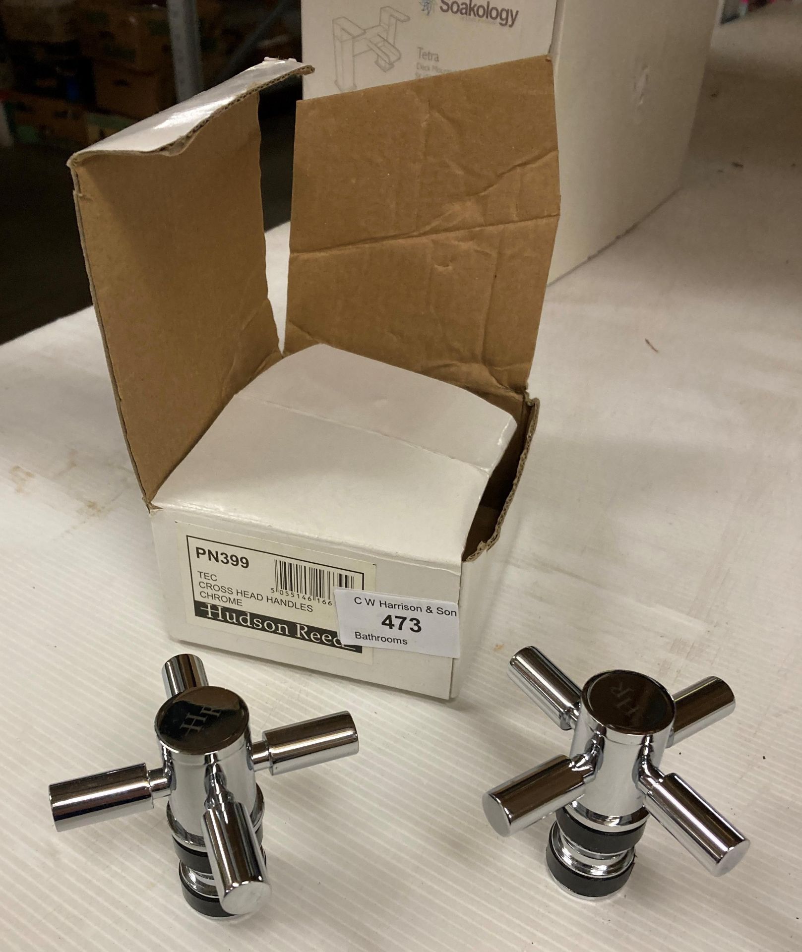 Pair of Hudson Reed TEC crosshead handles in chrome new and boxed (saleroom location: N10)