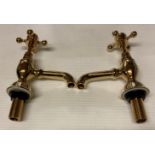 A pair of Imperial 1/2" basin taps in antique gold (saleroom location: R13)