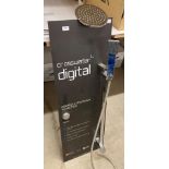 Crosswater digital display board with chrome showerhead and riser kit complete with chrome fixed