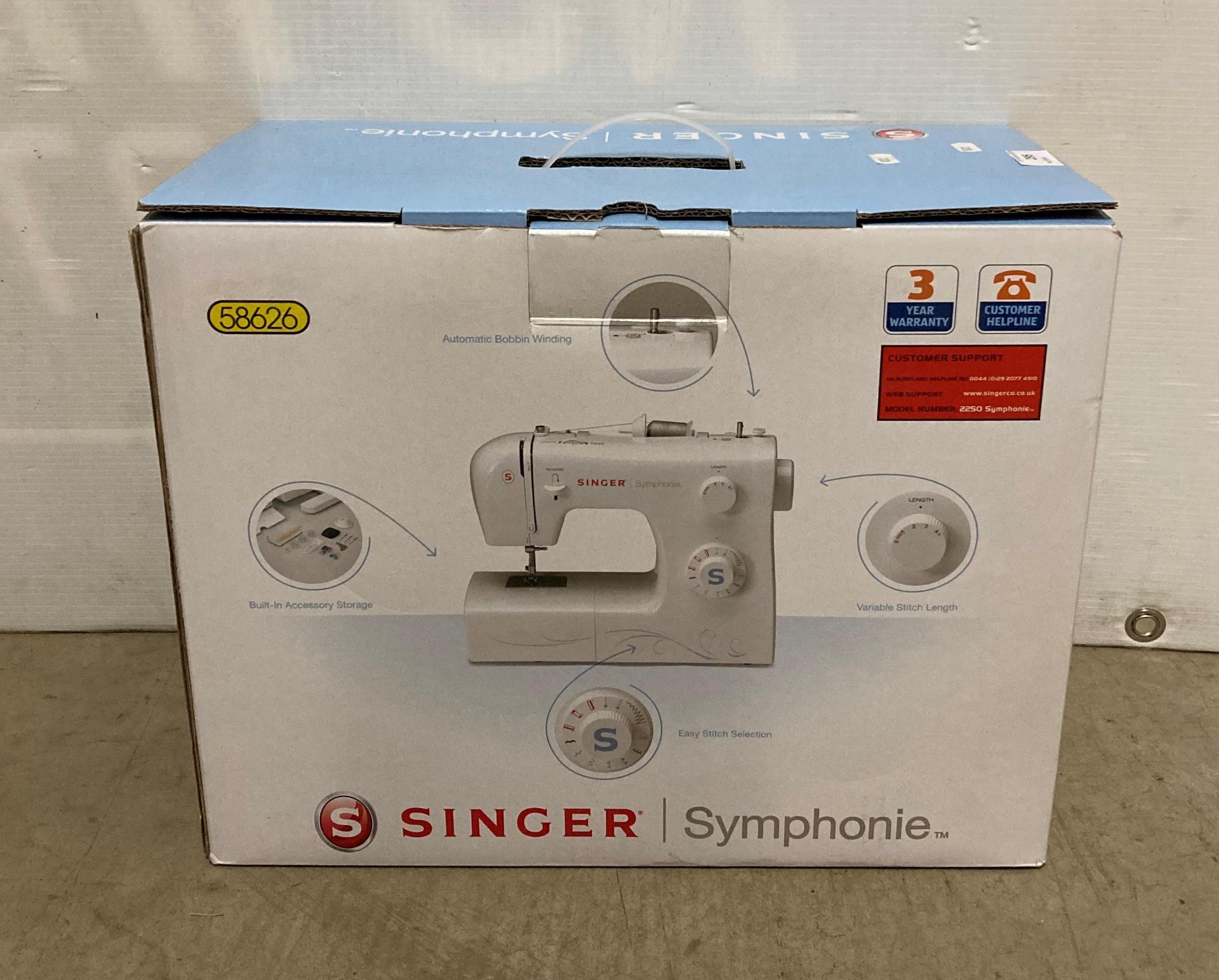 Singer Symphony electric sewing machine in box (saleroom location: W07 floor)