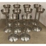 10 x Single column stainless steel champagne/wine bucket stands,