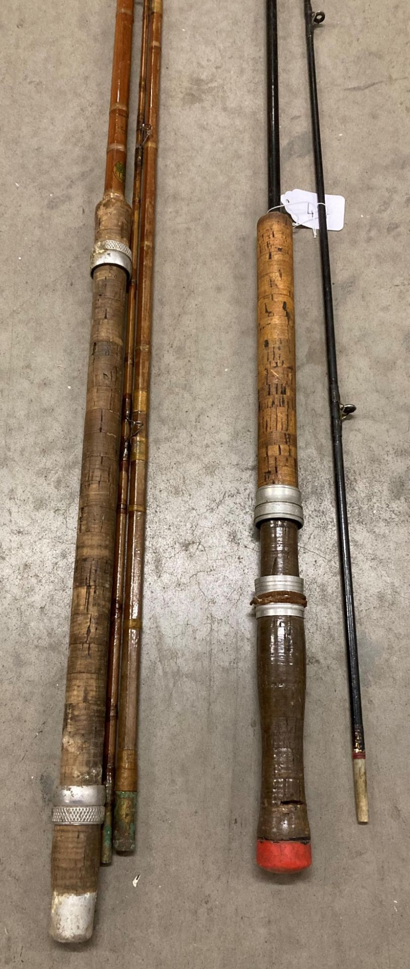 Two vintage fishing rods, - Bild 2 aus 3