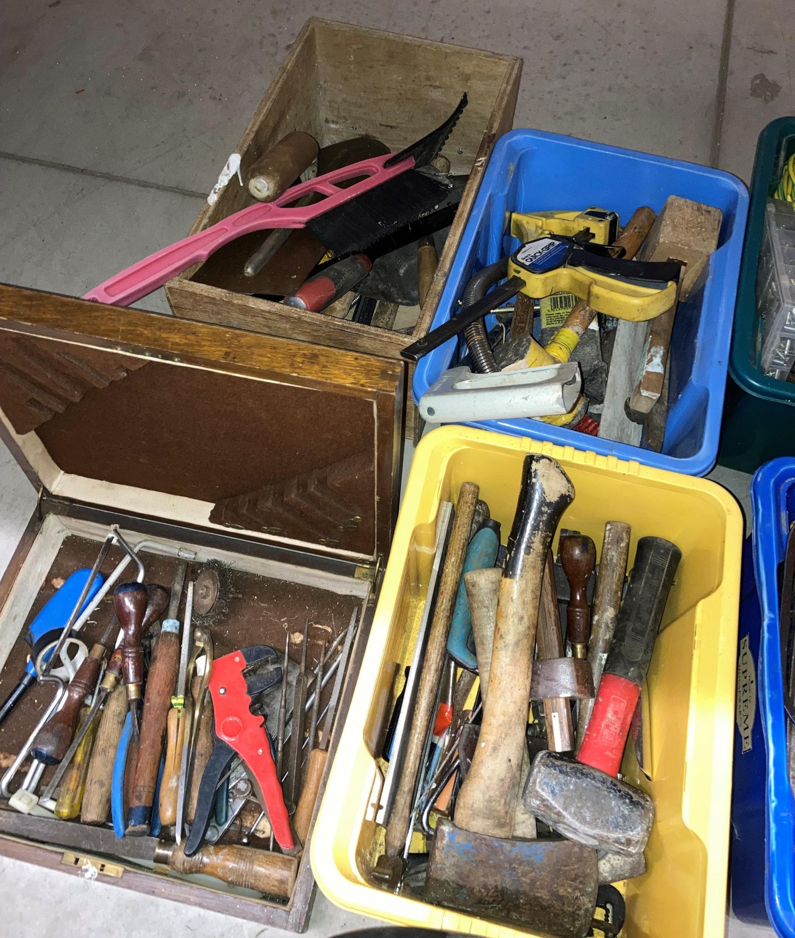 Contents to 8 x boxes and tool box - assorted hand tools, G-clamps, lump hammers, sockets, screws, - Image 3 of 3