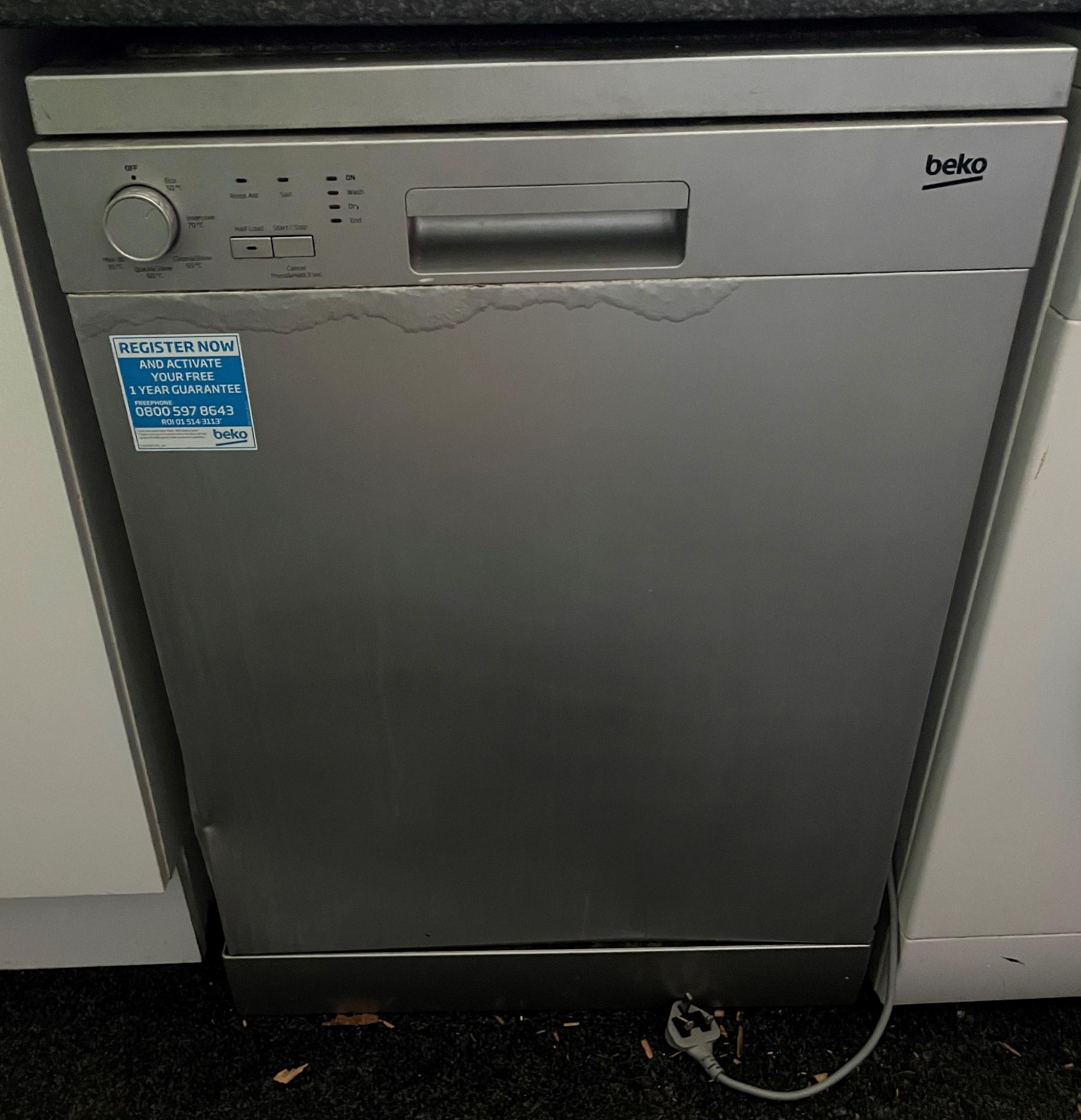 Beko DFC05R105 silver dishwasher (collection from TOWN END GARAGE, OSSETT,