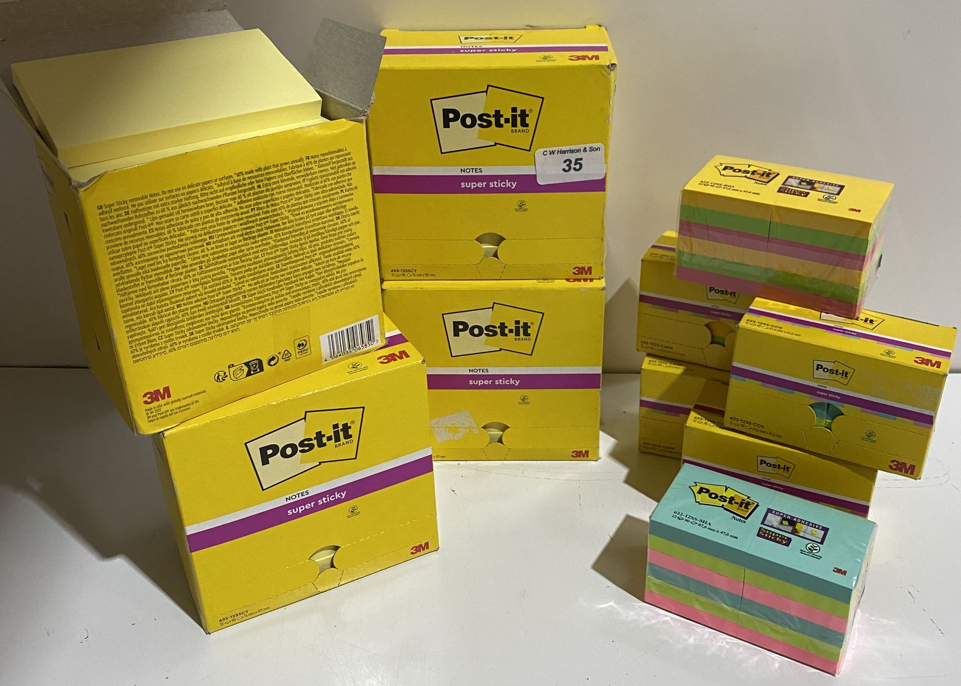 4 boxes of 12 pads 90 sheets per pad 47mmx47mm multi-coloured 3M Post-it notes