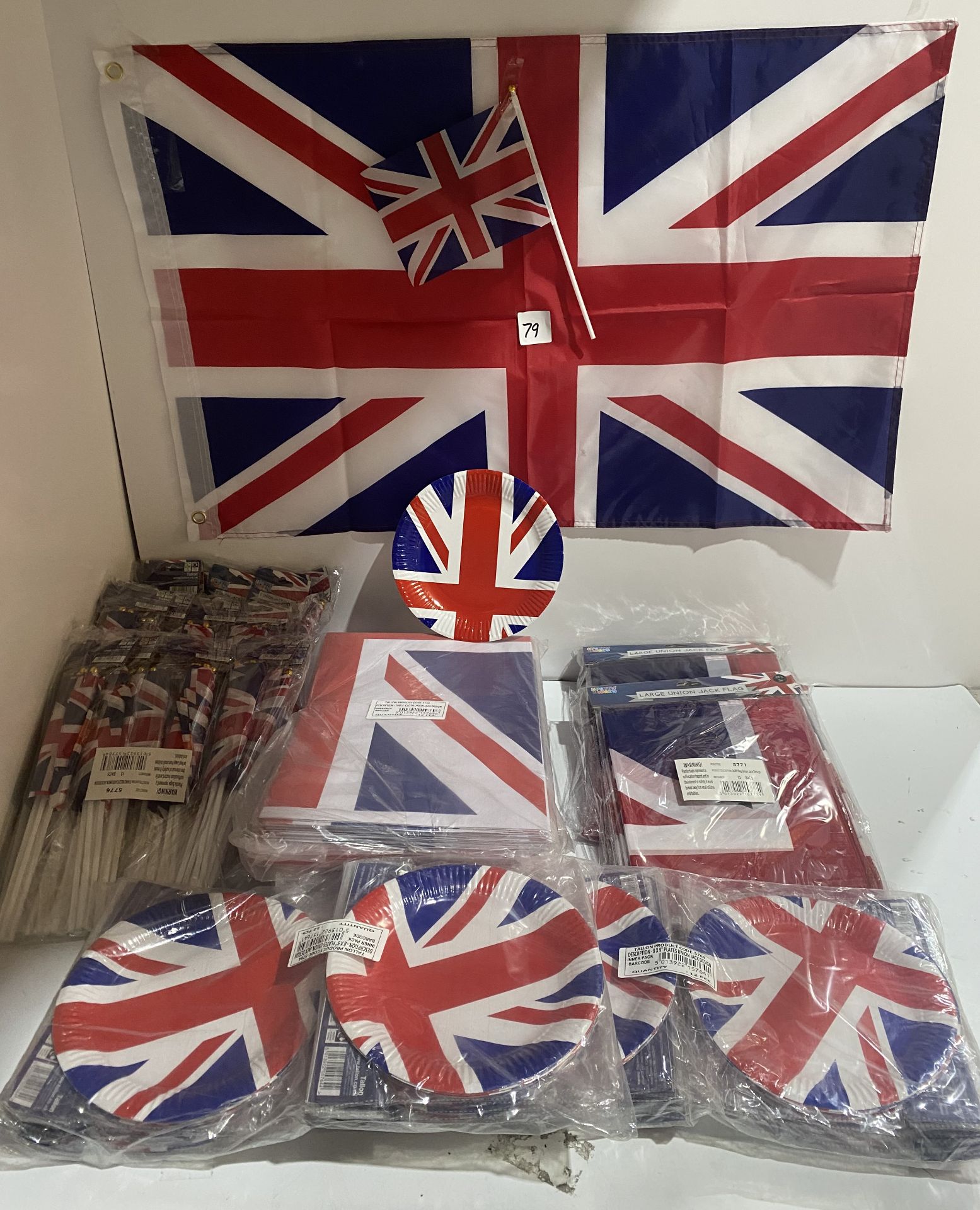 3 packs of 12 large Union Jack flags 2ftx3ft with brass eyelets,