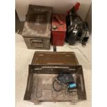 2 x Vintage metal ammunition boxes,