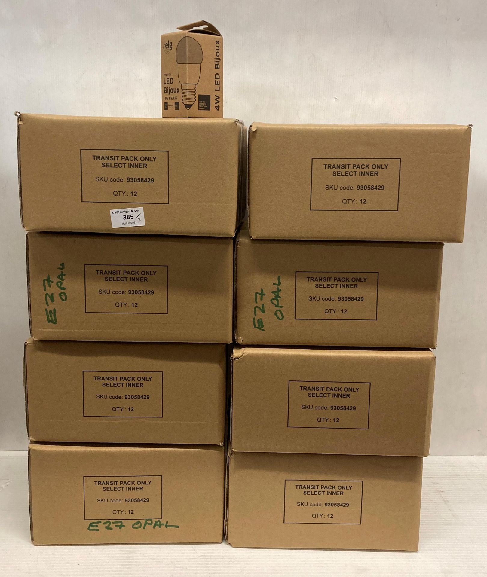 96 x ELG frosted LED Bijoux 4W ES/E27 light bulbs (8 x boxes) (saleroom location: P11-2)