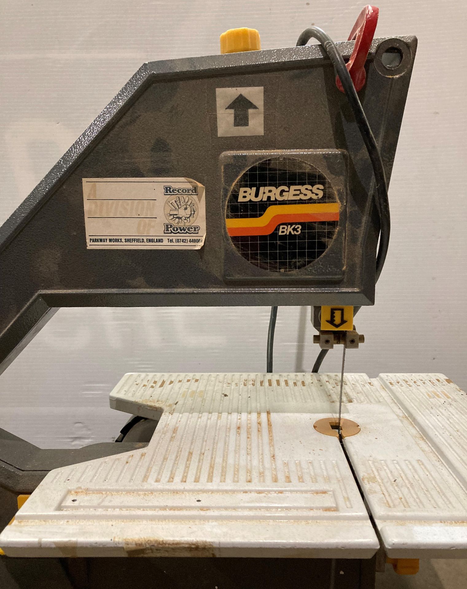 Burgess BK3 table-top band saw (240v - failed earth test) (saleroom location: MA3) - Image 2 of 3