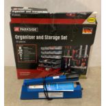 Parkside 43-piece organiser and storage set in box (please note: box has been opened) and a PFS-300