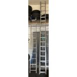 34 rung double extension ladder and an 11 rung single aluminium ladder (collection from TOWN END