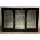 Polar G-Series model: GL004 3-door pull-open glass-fronted under-counter bottle fridge (black),