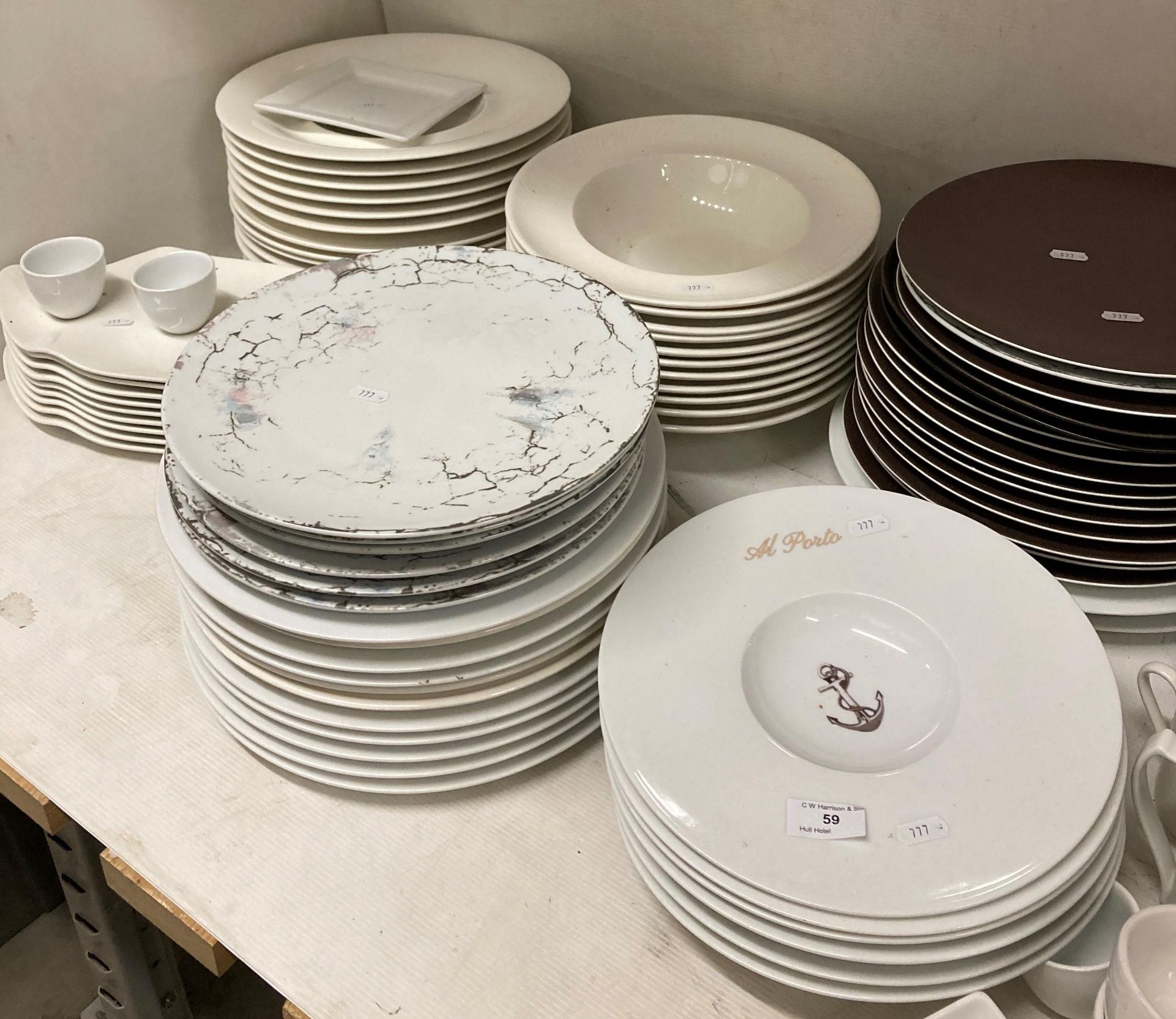 150 x assorted items of ceramic tableware to include serving and side plates, - Image 2 of 3