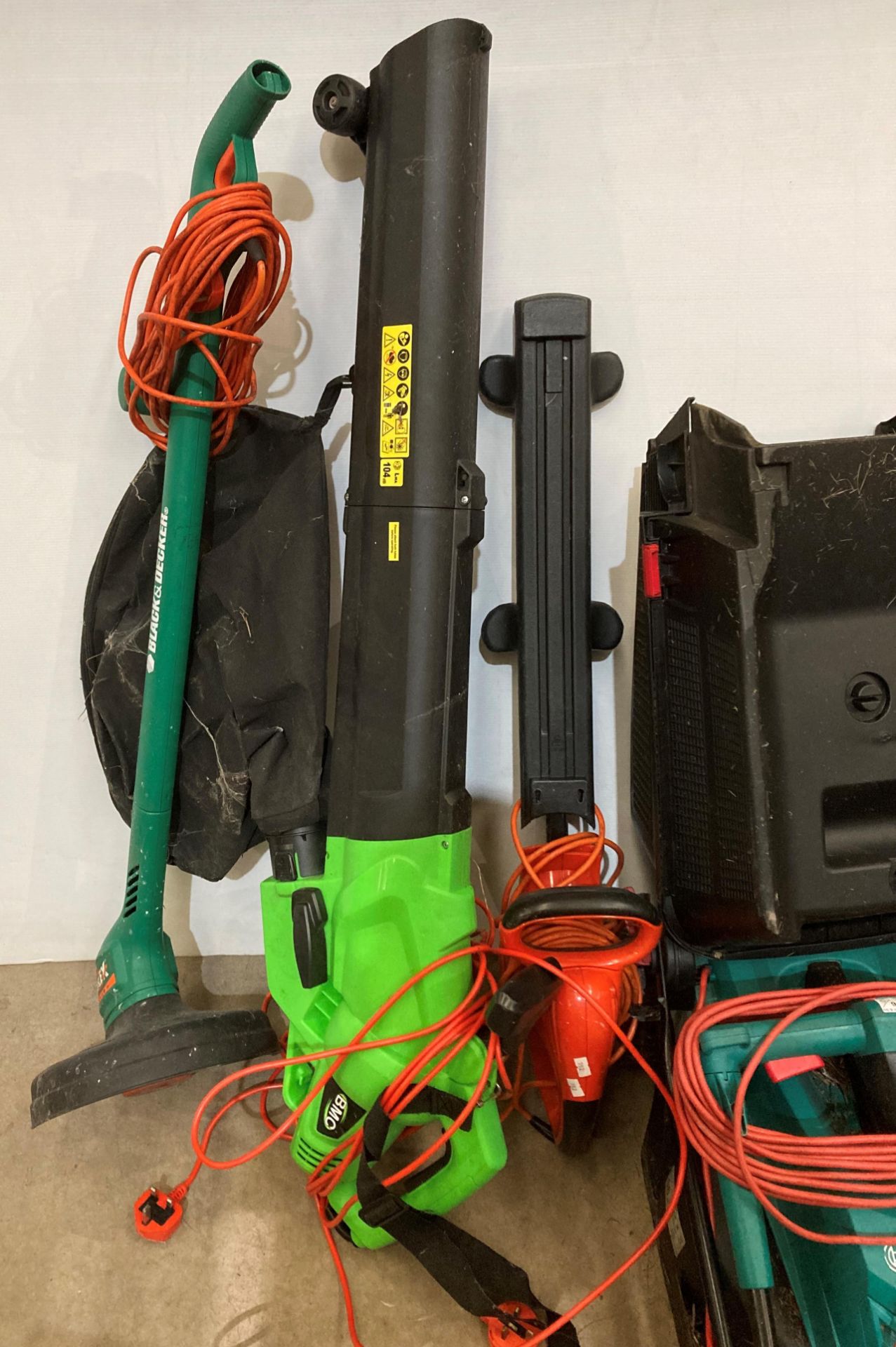 Four assorted electrical garden tools including - Bosch Rotak 540ER lawn mower with back box, - Image 2 of 2