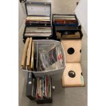 4 x assorted vinyl record cases and assorted records - mainly classical, brass, easy listening,
