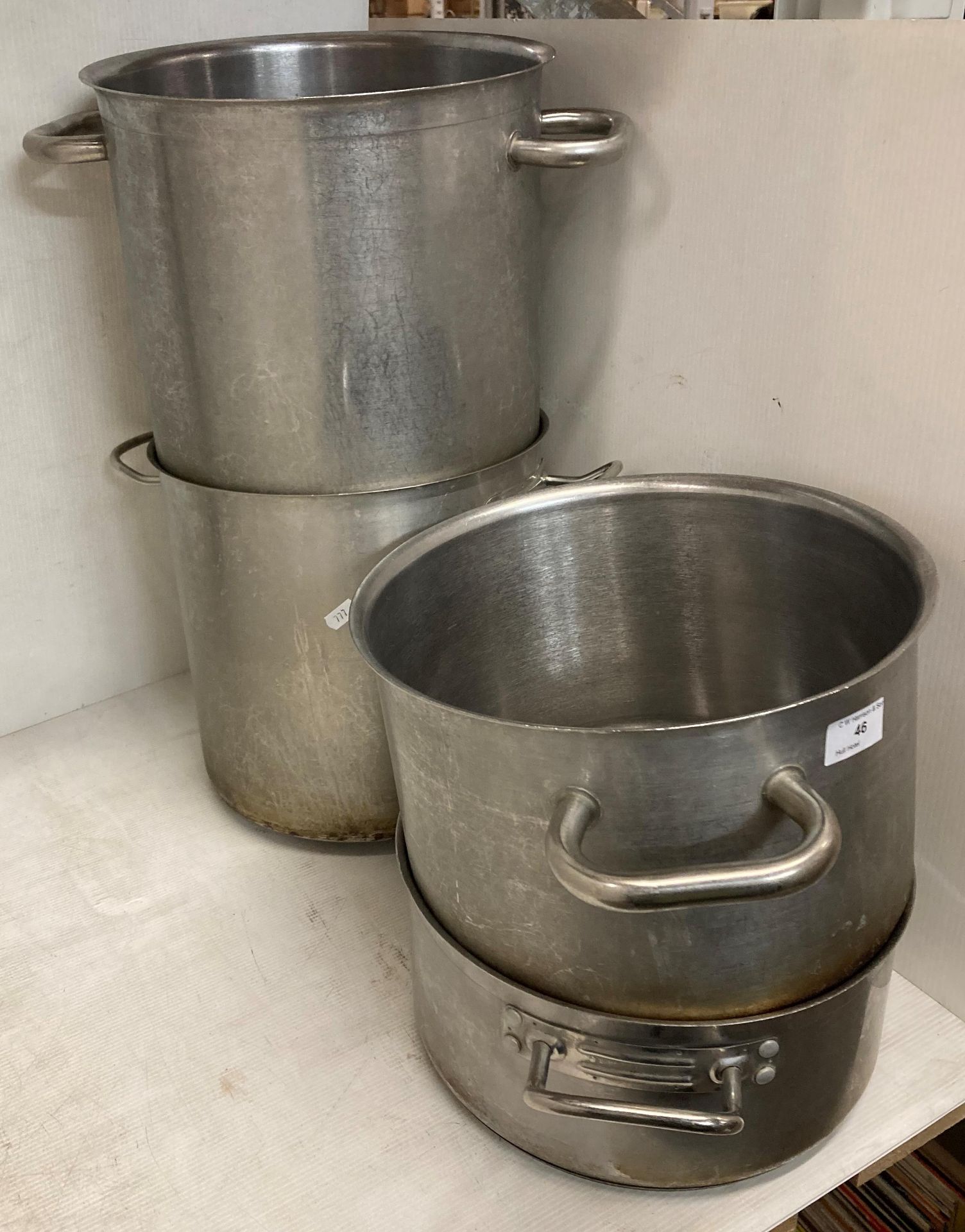 4 x heavy-duty stainless steel stock pans, - Image 2 of 2