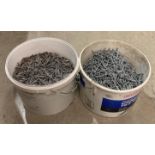 Contents to 2 x tubs - large quantity of galvanized nails (saleroom location: S01-1)