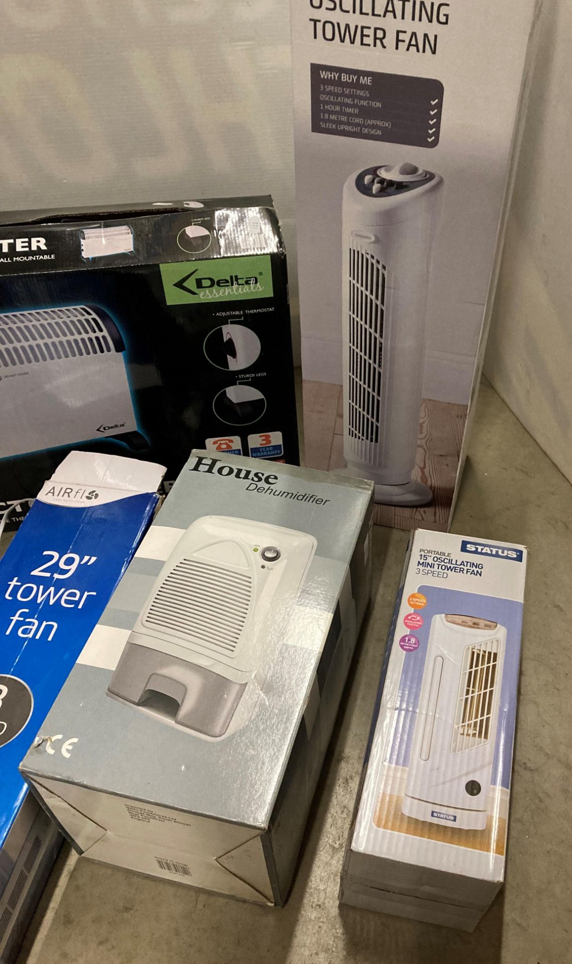 5 x assorted electrical items including 2 x 29" oscillating tower fans (no base plate), - Image 2 of 3