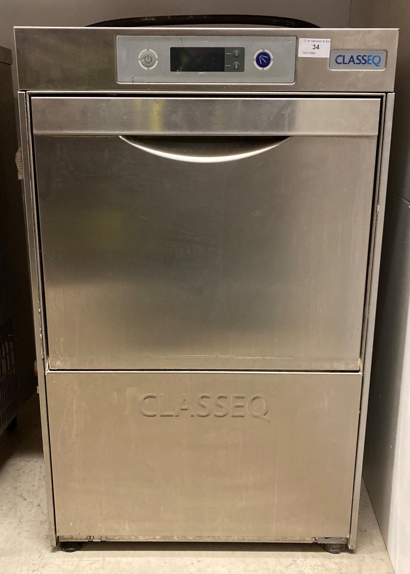 Class EQ under-counter stainless steel glass washer,