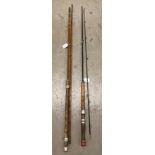 Two vintage fishing rods,