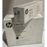 1 genuine sealed contract HPCC532AC yellow toner cartridge light box damage,