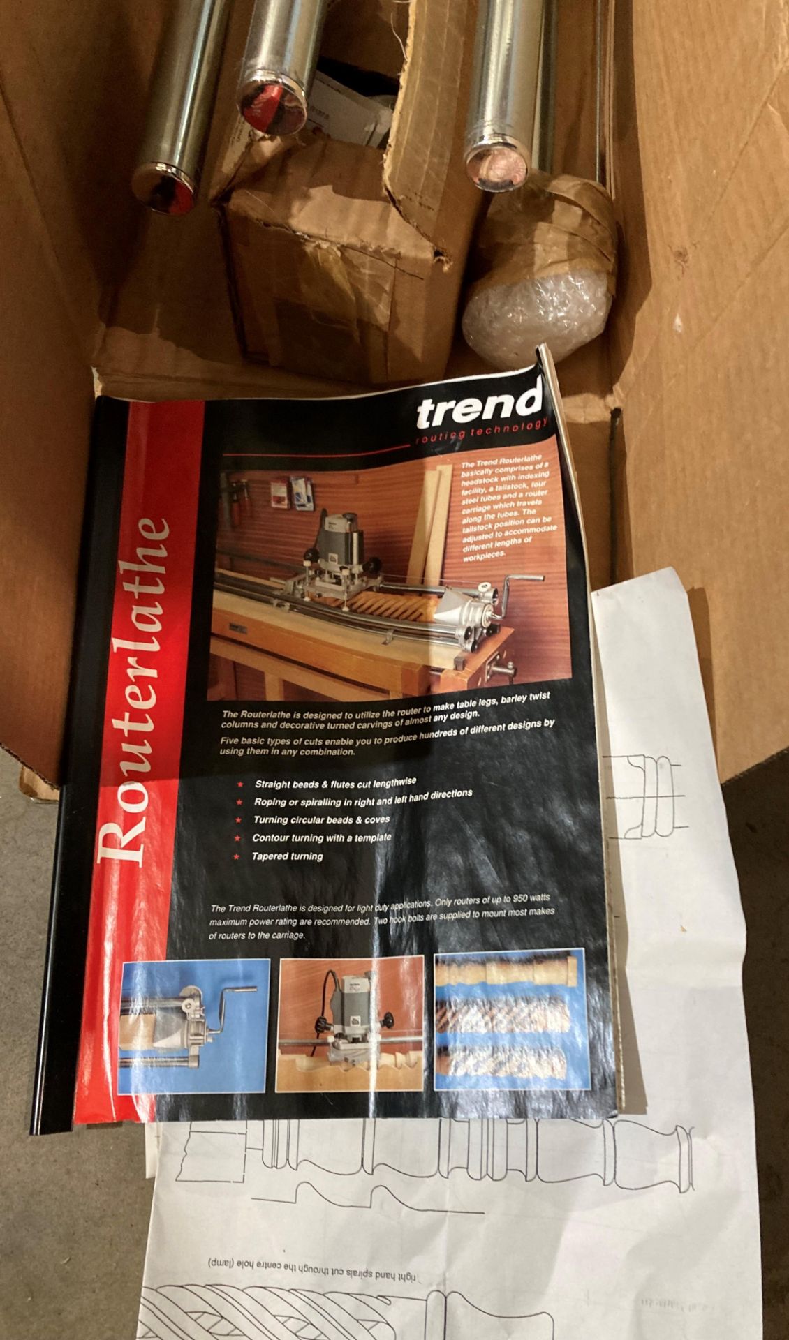 Trend router lathe system bench/table-mountable in box, - Image 2 of 3