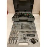 Bosch PSB600RE (240v) hammer-drill in case and a 49-piece Bosch drill bit set in case (saleroom