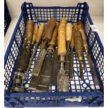 Contents to crate - 16 x assorted wood chisels by Acute, Marples & Sons,