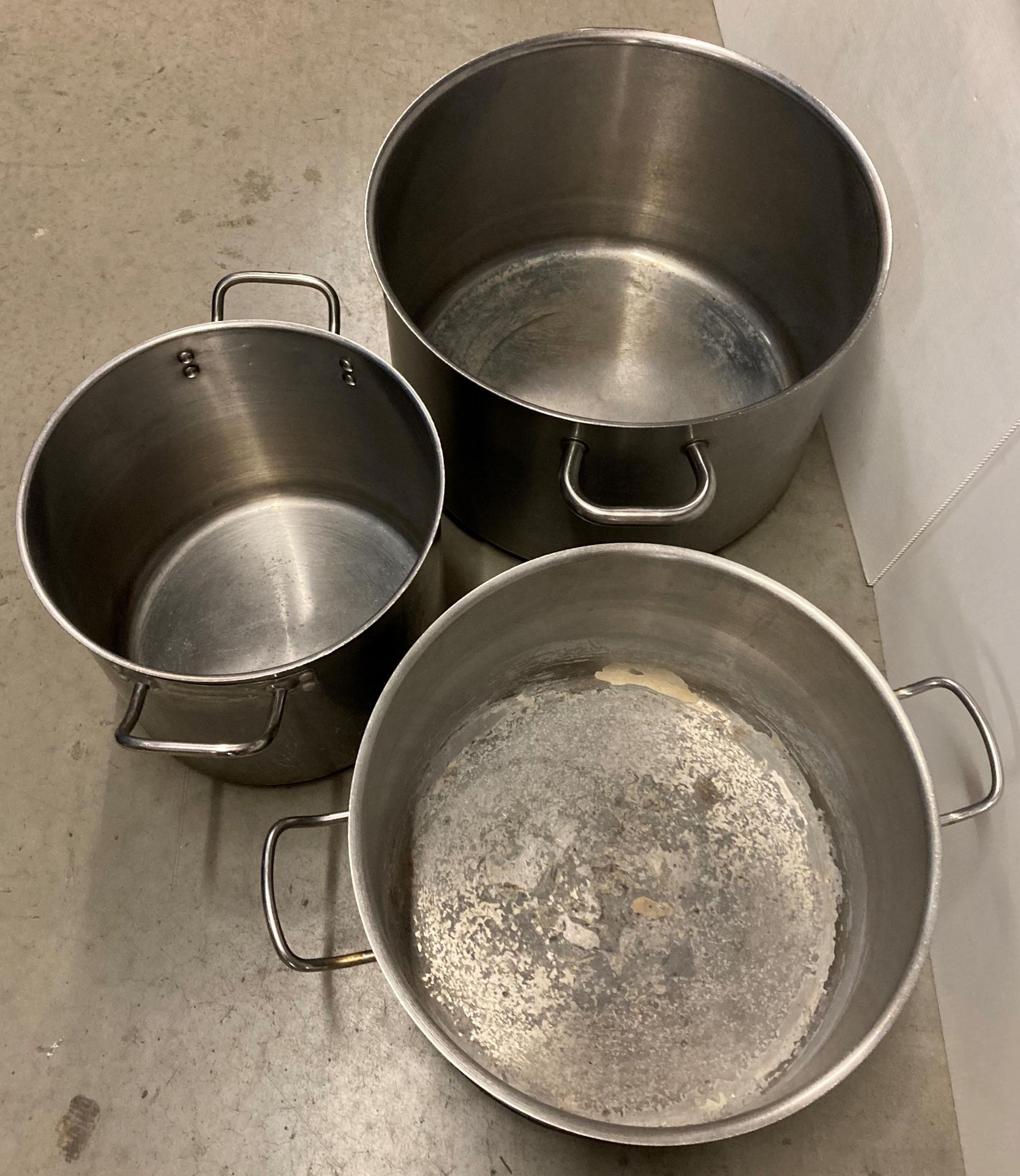 3 x heavy-duty stainless steel stock pans, - Bild 2 aus 2