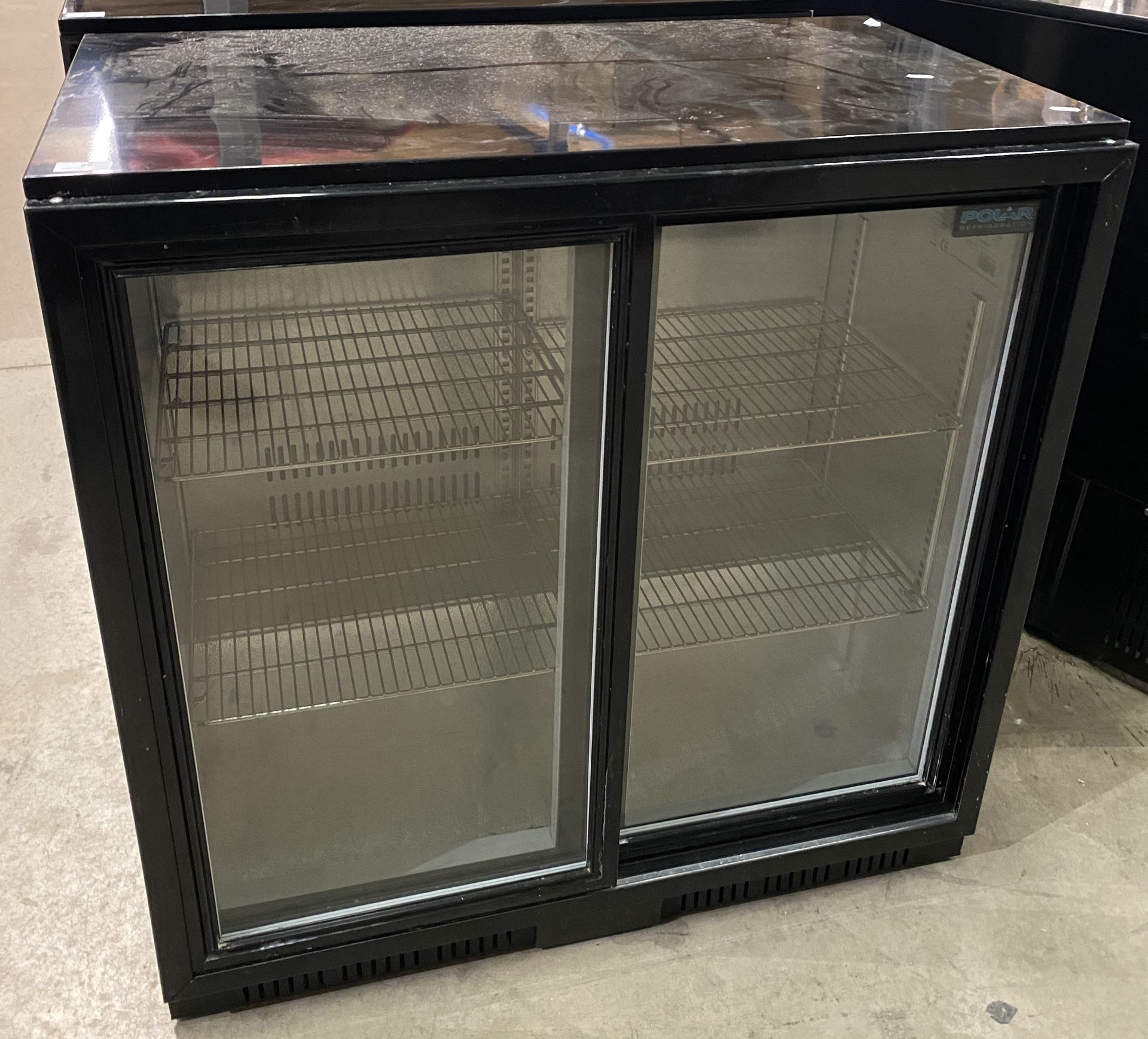 Polar G-Series model: GL003 under-counter back bar cooler with glass-fronted sliding doors (black), - Image 3 of 8