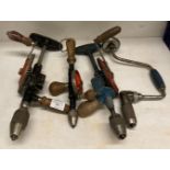 4 x assorted manual drills including Stanley and clipper breast drills,