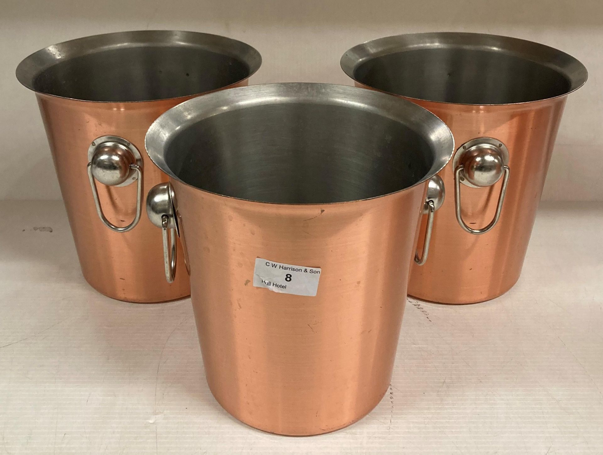 10 x bronzed metal 2-handled champagne buckets (saleroom location: P02)