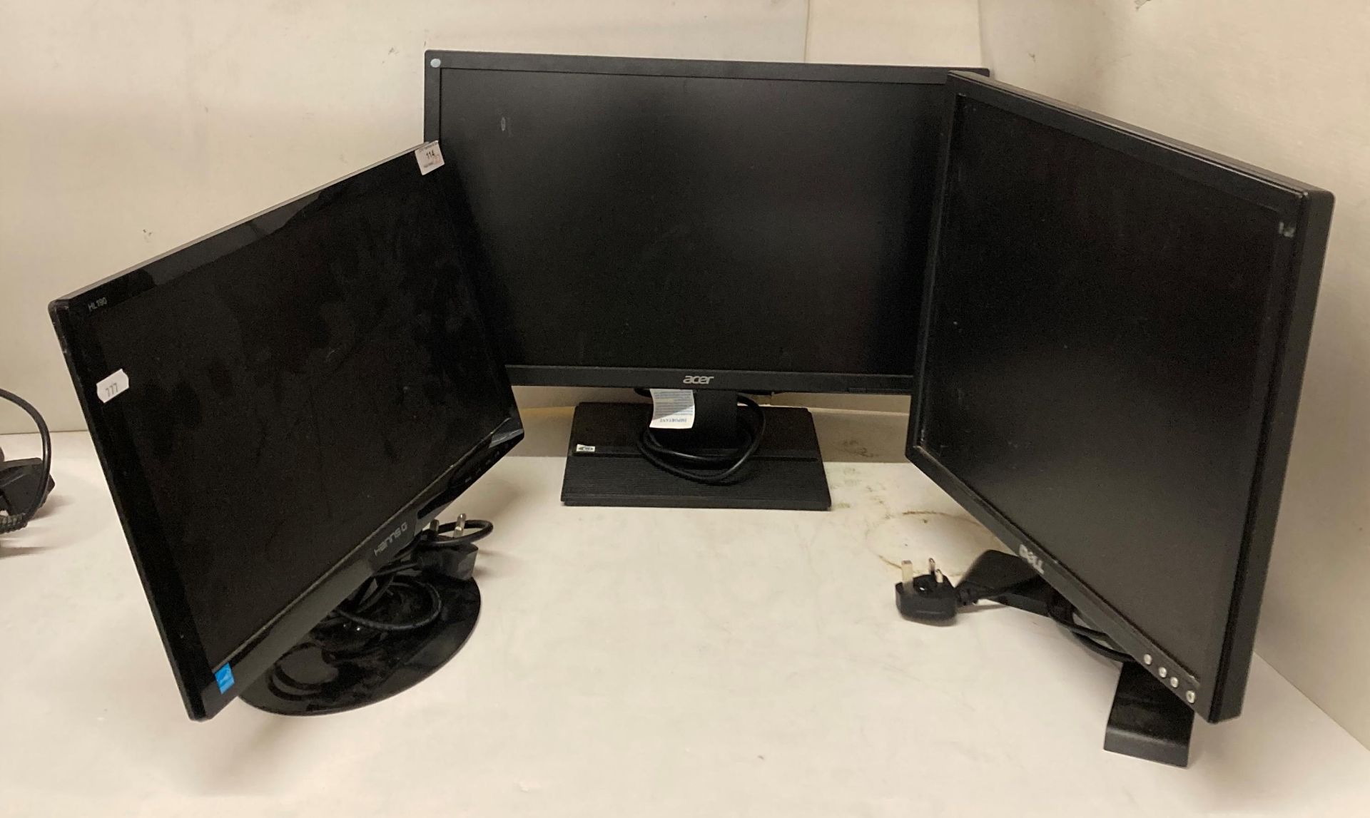 3 x Sundry monitors by Acer,