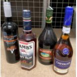 A 70cl bottle of Chevalier Cognac (40% vol), a 700ml bottle of Lamb's Navy Rum (40% vol),