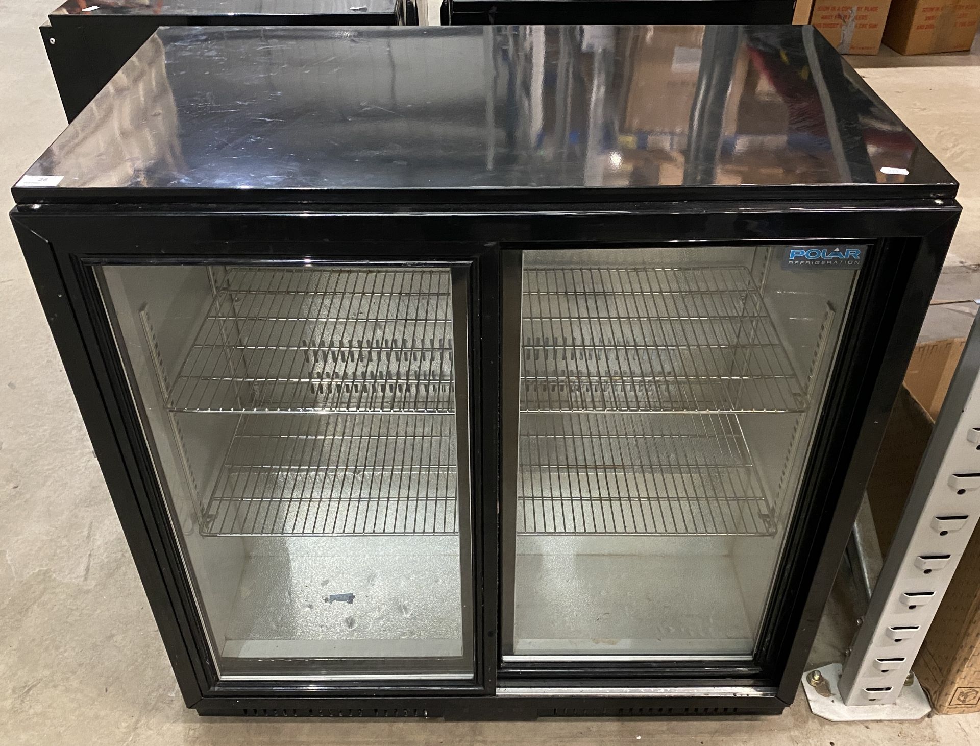 Polar G-Series model: GL003 under-counter back bar cooler with glass-fronted sliding doors (black), - Image 3 of 8