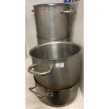 4 x heavy-duty stainless steel stock pans,