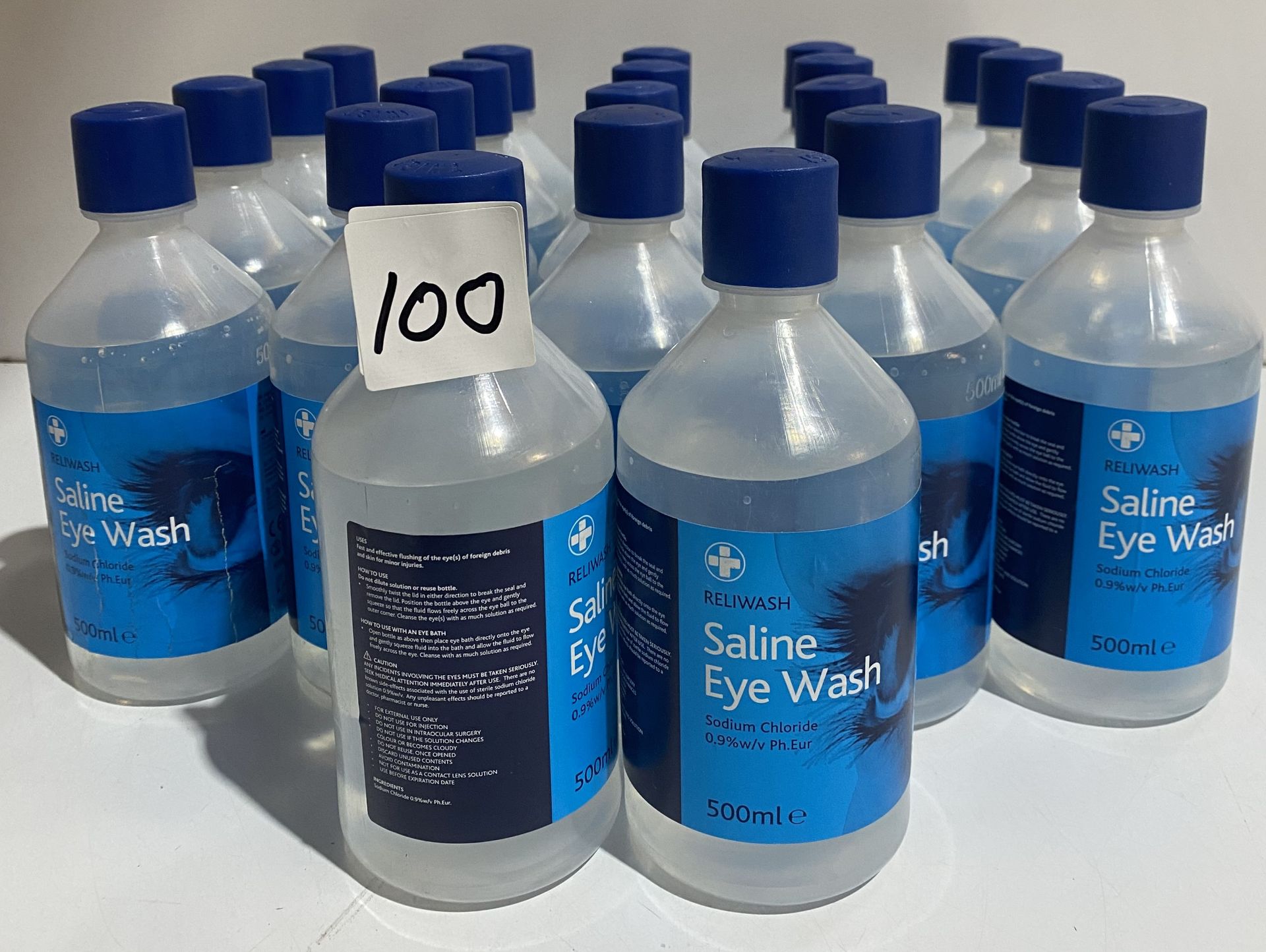 22 Reliwash saline eyewash solution 500ml exp 01-2028