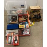 Contents to box - assorted hand tools including power-tools, jigsaw, sander, heat-gun,