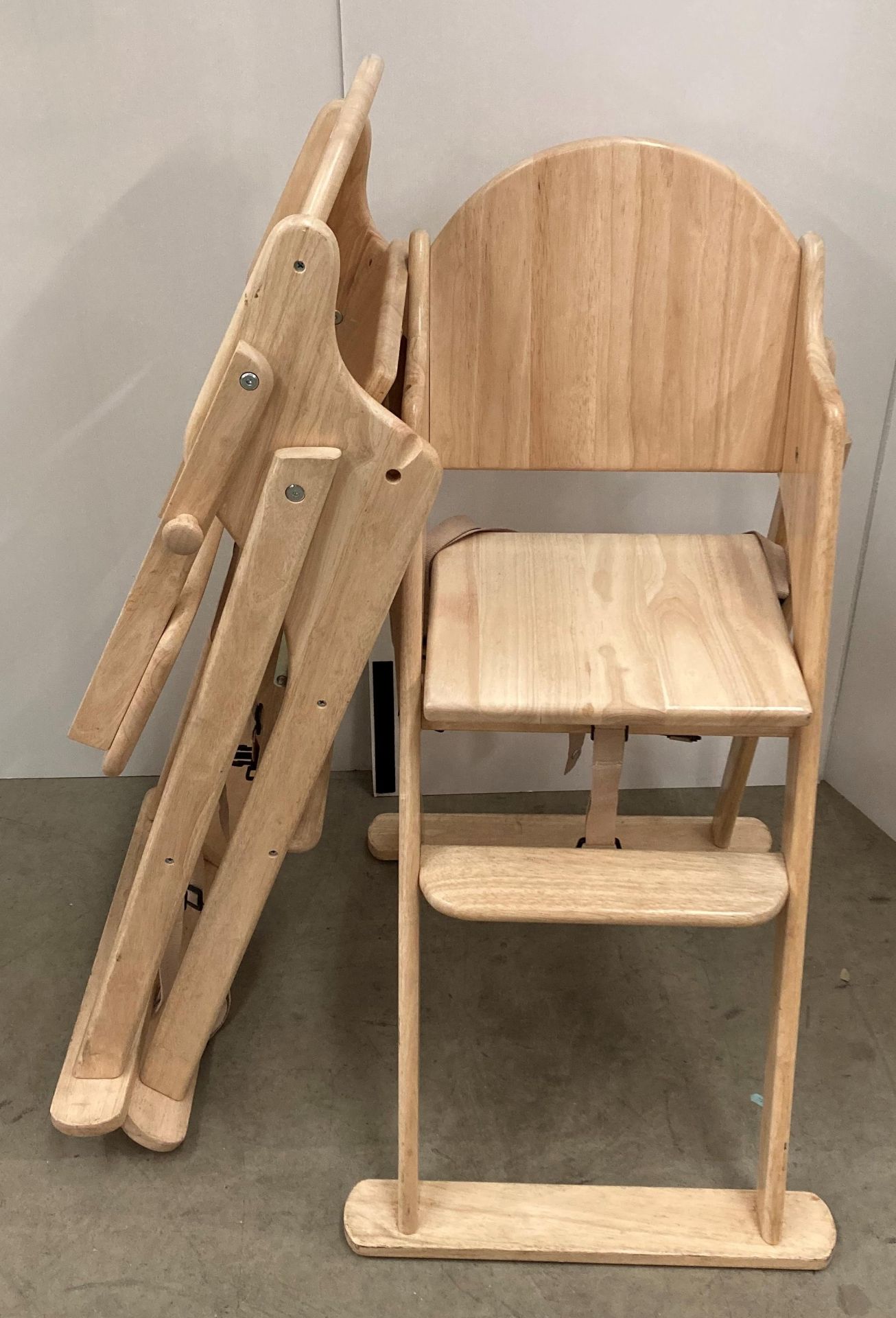 2 x Safetots beech children's safety foldable high chairs (saleroom location: QD06)